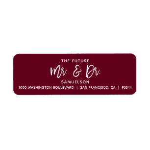 BURGUNDY FUTURE氏& Drの結婚差出人住所 ラベル