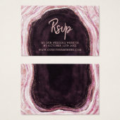 Burgundy Geode AgateウェブサイトRSVPカード挿入 (正面&裏面)