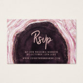 Burgundy Geode AgateウェブサイトRSVPカード挿入 (正面)