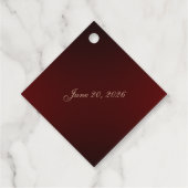 Burgundy & Gilded Floral Elegant Wedding フェイバータグ (裏面)