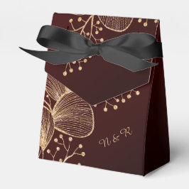 Burgundy & Gilded Floral Elegant Wedding フェイバーボックス