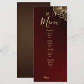 Burgundy & Gilded Floral Elegant Wedding メニュー (正面/裏面)