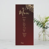 Burgundy & Gilded Floral Elegant Wedding メニュー (スタンド正面)