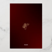Burgundy & Glided Floral Elegant Wedding  箔招待状 (裏面)