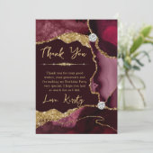 Burgundy Gold Agate Geode Birthday サンキューカード (スタンド正面)