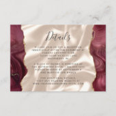 Burgundy Gold Agate Ivory Silk Wedding Details エンクロージャーカード (正面)