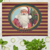 Burgundy gold and dark green キッチンタオル (折り畳み)