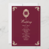 Burgundy Gold Baroque Wedding Ceremony Program (正面)