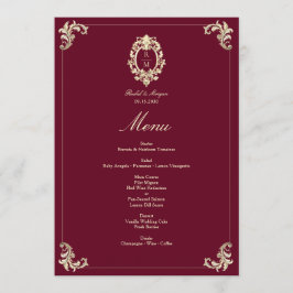 Burgundy Gold Baroque Wedding Reception メニュー