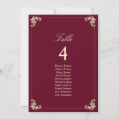 Burgundy Gold Baroque Wedding Seating Chart (裏面)