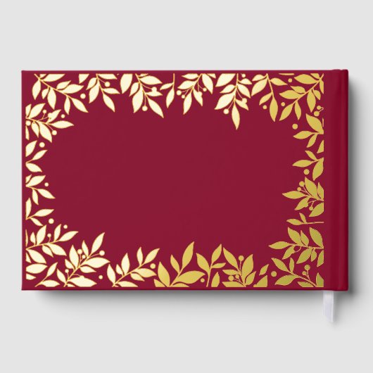 Burgundy gold botanical wedding  ゲストブック (裏面)