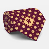 Burgundy Gold Bowling Ball Icon Necktie ネクタイ (ロール)