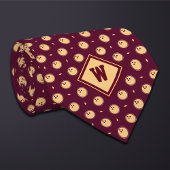 Burgundy Gold Bowling Ball Icon Necktie ネクタイ