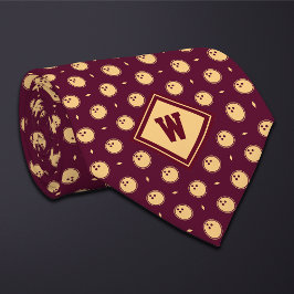 Burgundy Gold Bowling Ball Icon Necktie ネクタイ