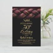 Burgundy Gold Braid Surprise 30th Birthday Party 招待状 (スタンド正面)