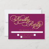 Burgundy & Gold Calligraphy Formal Wedding RSVP (正面)