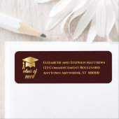 Burgundy | Gold Class of 2026 Graduation Cap Label ラベル (インサイチュ)