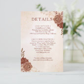 Burgundy & Gold Floral Wedding Enclosure Card エンクロージャーカード (スタンド正面)