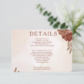 Burgundy & Gold Floral Wedding Enclosure Card エンクロージャーカード (スタンド正面)