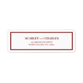 Burgundy & Gold Formal Wedding Return Address ラベル (正面)
