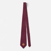 Burgundy Gold Golf Ball Icon Necktie ネクタイ (正面)