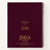 Burgundy Gold Justice Columns Law Firm ノートブック (裏面)