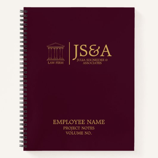 Burgundy Gold Justice Columns Law Firm ノートブック (正面)