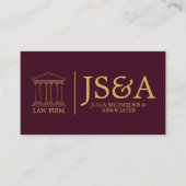 Burgundy Gold Justice Columns Law Firm 名刺 (正面)