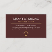 Burgundy Gold Lawyer Attorney at Law Luxury 名刺 (正面)