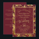 Burgundy & Gold Leaves Calligraphy QR Code Wedding 招待状<br><div class="desc">This rustic boho chic wedding invitation features a beautiful watercolor design with lacy calligraphy and a watercolor background of leaves and foliage in shades of burgundy and gold. The back has room for you to list details and information along with a customizable QR code to direct your guests to your...</div>