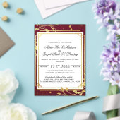 Burgundy Gold Modern Elegant Wedding Invitation アクリル招待状 (インサイチュ (ウェディング))