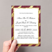 Burgundy Gold Modern Elegant Wedding Invitation アクリル招待状 (インサイチュ (ポータブル))
