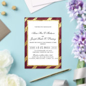 Burgundy Gold Modern Elegant Wedding Invitation アクリル招待状 (インサイチュ (ウェディング))