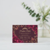 Burgundy Gold Quinceanera Reception Details エンクロージャーカード (スタンド正面)