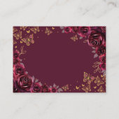 Burgundy Gold Quinceanera Reception Details エンクロージャーカード (裏面)