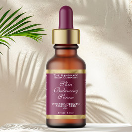 Burgundy Gold Small Dropper Bottle Label  ラベル