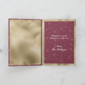 Burgundy gold sparkle glitter 90th Birthday サンキューカード (内部)