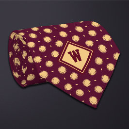 Burgundy Gold Tennis Ball Icon Necktie ネクタイ