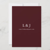 Burgundy Gothic Roses Wedding Save The Date Card 招待状 (裏面)