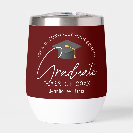Burgundy Graduation Party Customized Graduate (正面)