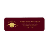 Burgundy Graduation Return Address ラベル (正面)