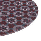Burgundy & Gray Floral Painted Quilt カッティングボード (角)
