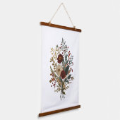 Burgundy Green Beige Fall Autumn Florals Wall Art 吊り下げ型タペストリー (傾斜あり)