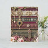 Burgundy Green Stripe Junk Journal Scrapbook Paper (スタンド正面)