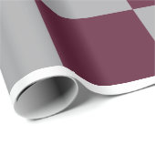 Burgundy & Grey Checkered Wrapping Paper ラッピングペーパー (ロールコーナー)