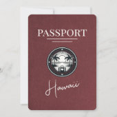 Burgundy Hawaii Passport日付の保存 セーブザデート (正面)