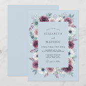 Burgundy Imperial Winter Wedding 招待状 (正面/裏面)