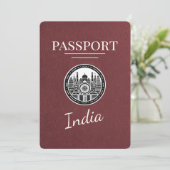 Burgundy Indiaパスポート日付の保存 セーブザデート (スタンド正面)