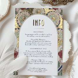 Burgundy Insert INFO金ゴールドヴィンテージアールヌーボー 箔シーズンポストカード