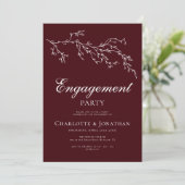 Burgundy & Ivory Botanical Engagement Party 招待状 (スタンド正面)